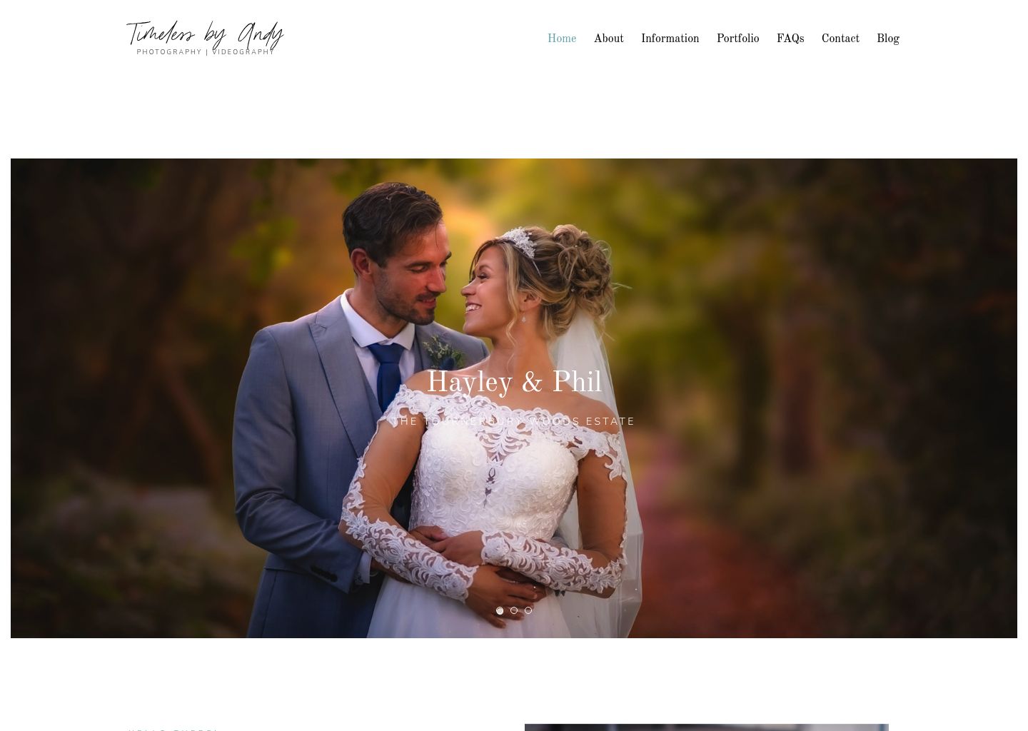 Screenshot of Timeless by Andy homepage